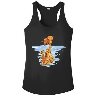 Cat Reflecting Tiger Ladies PosiCharge Competitor Racerback Tank