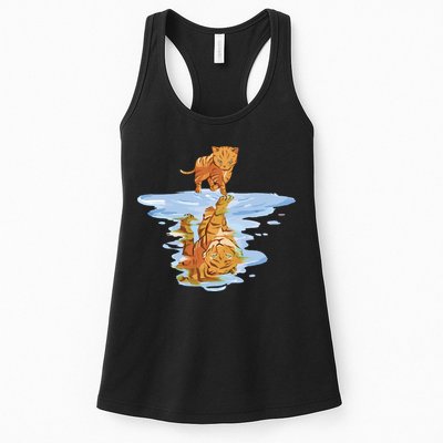 Cat Reflecting Tiger Womens Tank Top