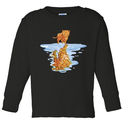 Cat Reflecting Tiger Toddler Long Sleeve Shirt