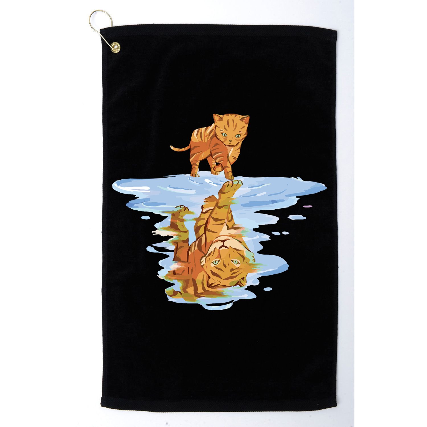 Cat Reflecting Tiger Golf Towel