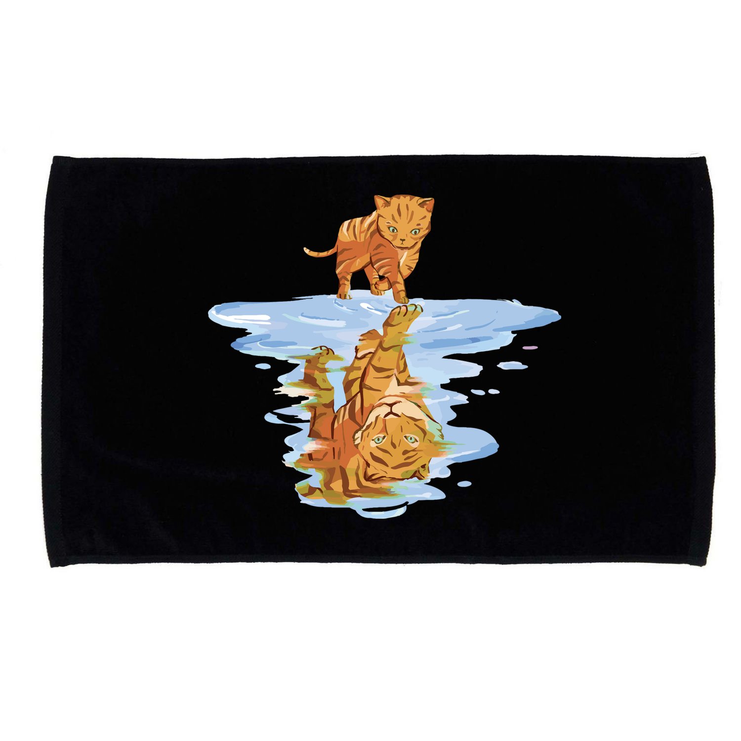 Cat Reflecting Tiger Microfiber Hand Towel