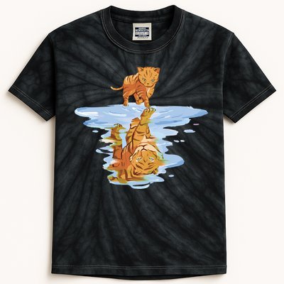 Cat Reflecting Tiger Kids Tie-Dye T-Shirt