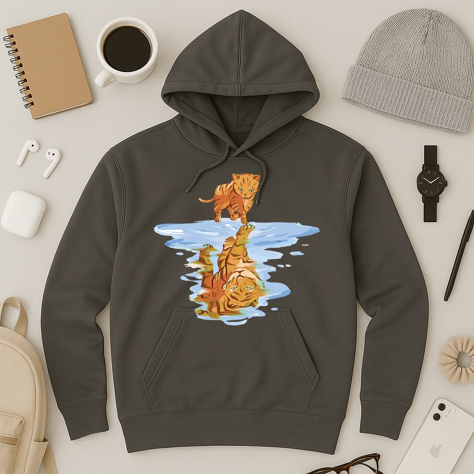Cat Reflecting Tiger Hoodie