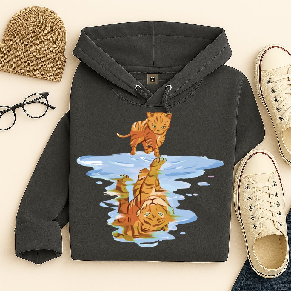Cat Reflecting Tiger Hoodie