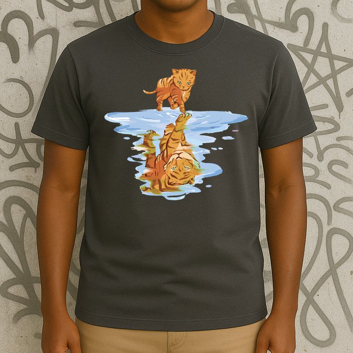 Cat Reflecting Tiger T-Shirt