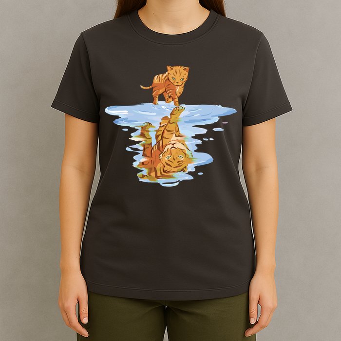 Cat Reflecting Tiger T-Shirt