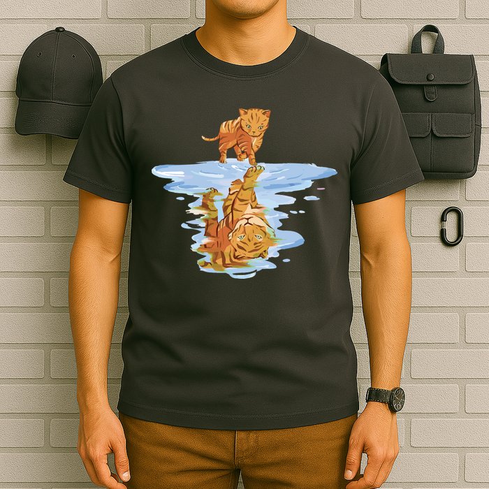 Cat Reflecting Tiger T-Shirt