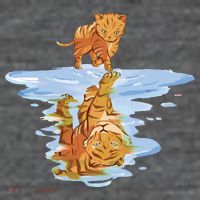 Cat Reflecting Tiger Button