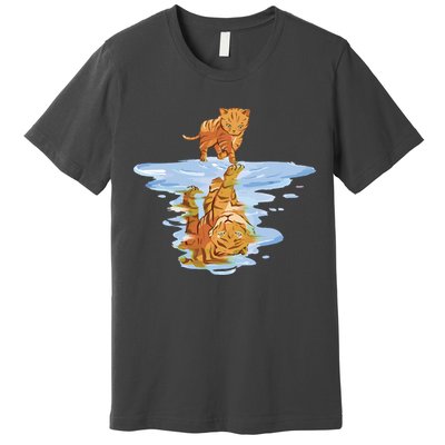 Cat Reflecting Tiger Premium T-Shirt