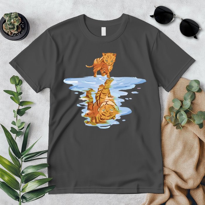 Cat Reflecting Tiger Premium T-Shirt