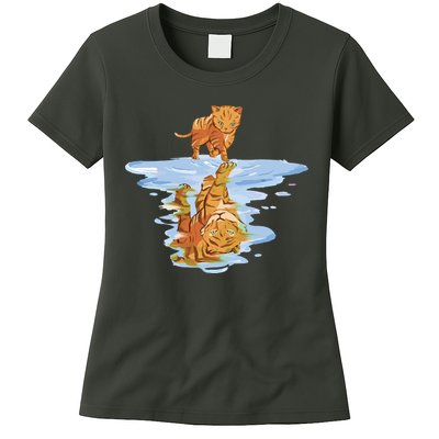 Cat Reflecting Tiger Womens T-Shirt