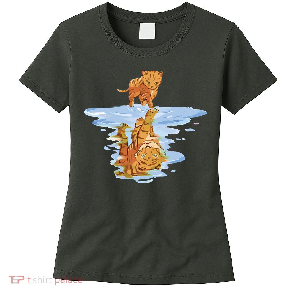Cat Reflecting Tiger Womens T-Shirt