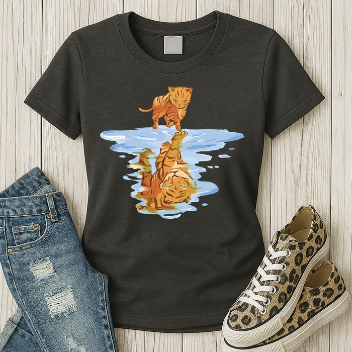 Cat Reflecting Tiger Womens T-Shirt