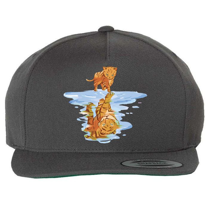 Cat Reflecting Tiger Wool Snapback Cap