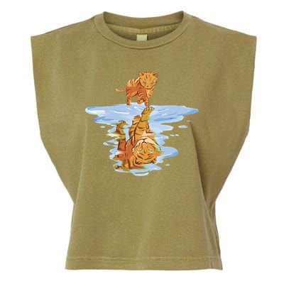 Cat Reflecting Tiger Garment-Dyed Women's Muscle Tee