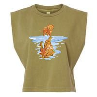 Cat Reflecting Tiger Garment-Dyed Women's Muscle Tee