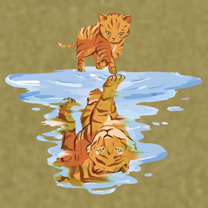 Cat Reflecting Tiger Garment-Dyed Women's Muscle Tee