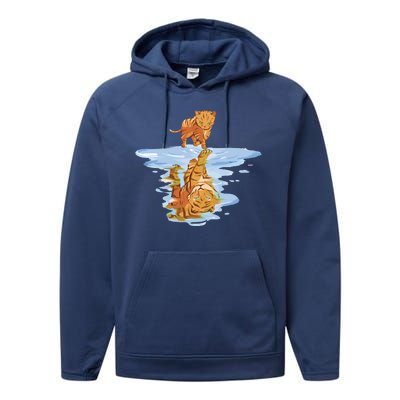 Cat Reflecting Tiger Performance Fleece Hoodie