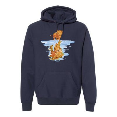 Cat Reflecting Tiger Premium Hoodie