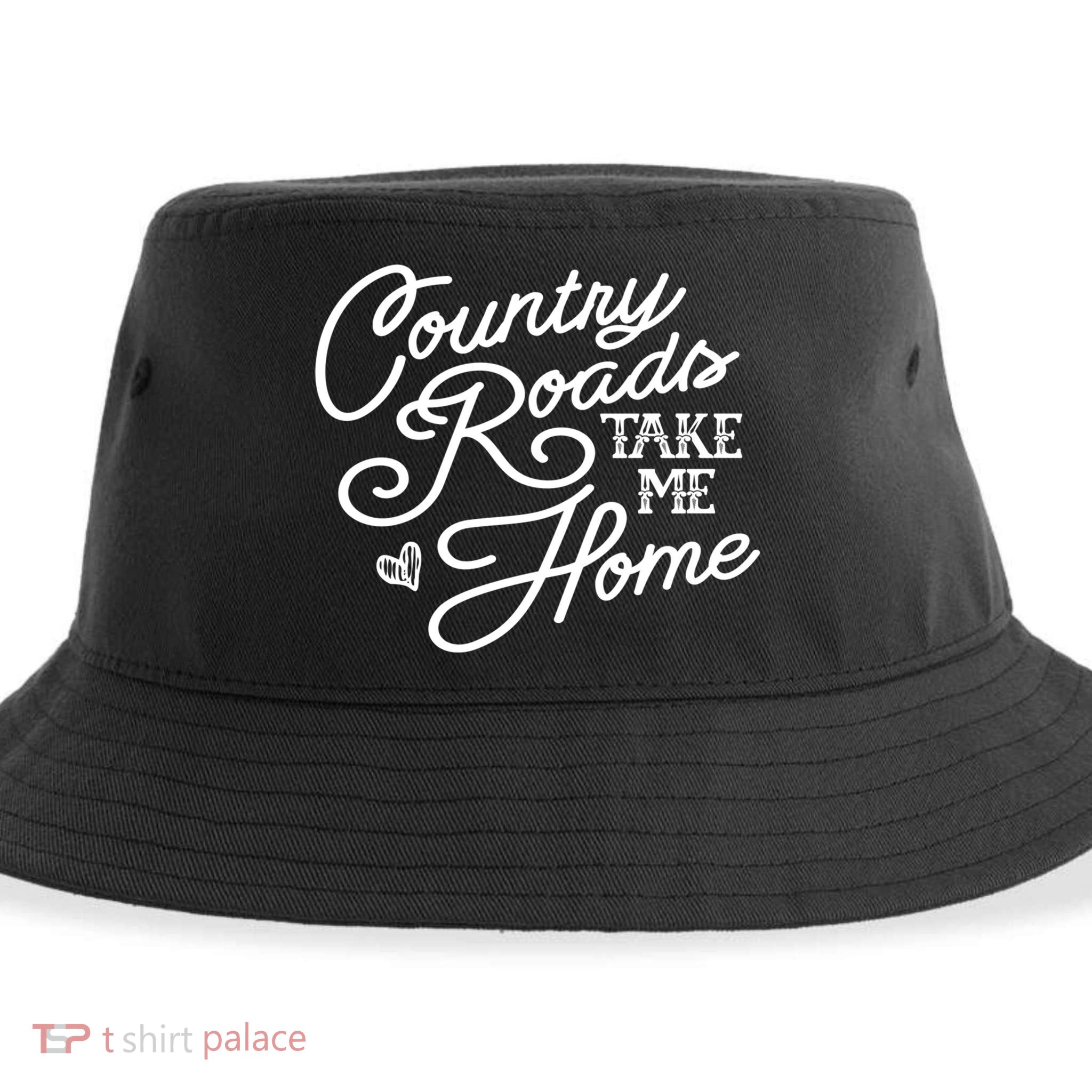 Country Roads Take Me Home Vintage Gift Sustainable Bucket Hat