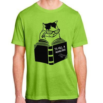 Cat Reading To Kill A Mockingbird Funny Adult ChromaSoft Performance T-Shirt