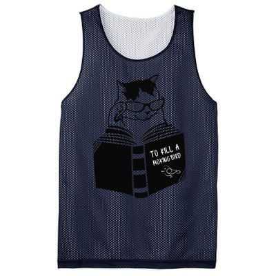 Cat Reading To Kill A Mockingbird Funny Mesh Reversible Basketball Jersey Tank