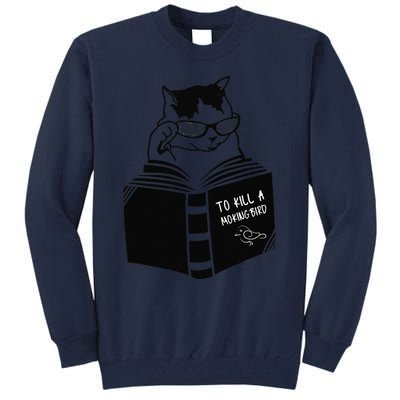 Cat Reading To Kill A Mockingbird Funny Tall Sweatshirt