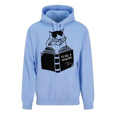 Cat Reading To Kill A Mockingbird Funny Unisex Surf Hoodie