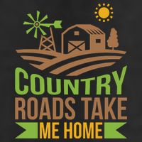 Country Roads Take Me Home 7 Panel Mesh Trucker Snapback Hat
