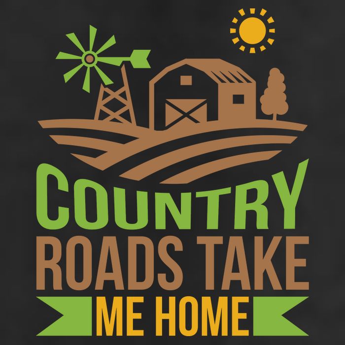 Country Roads Take Me Home 7 Panel Mesh Trucker Snapback Hat