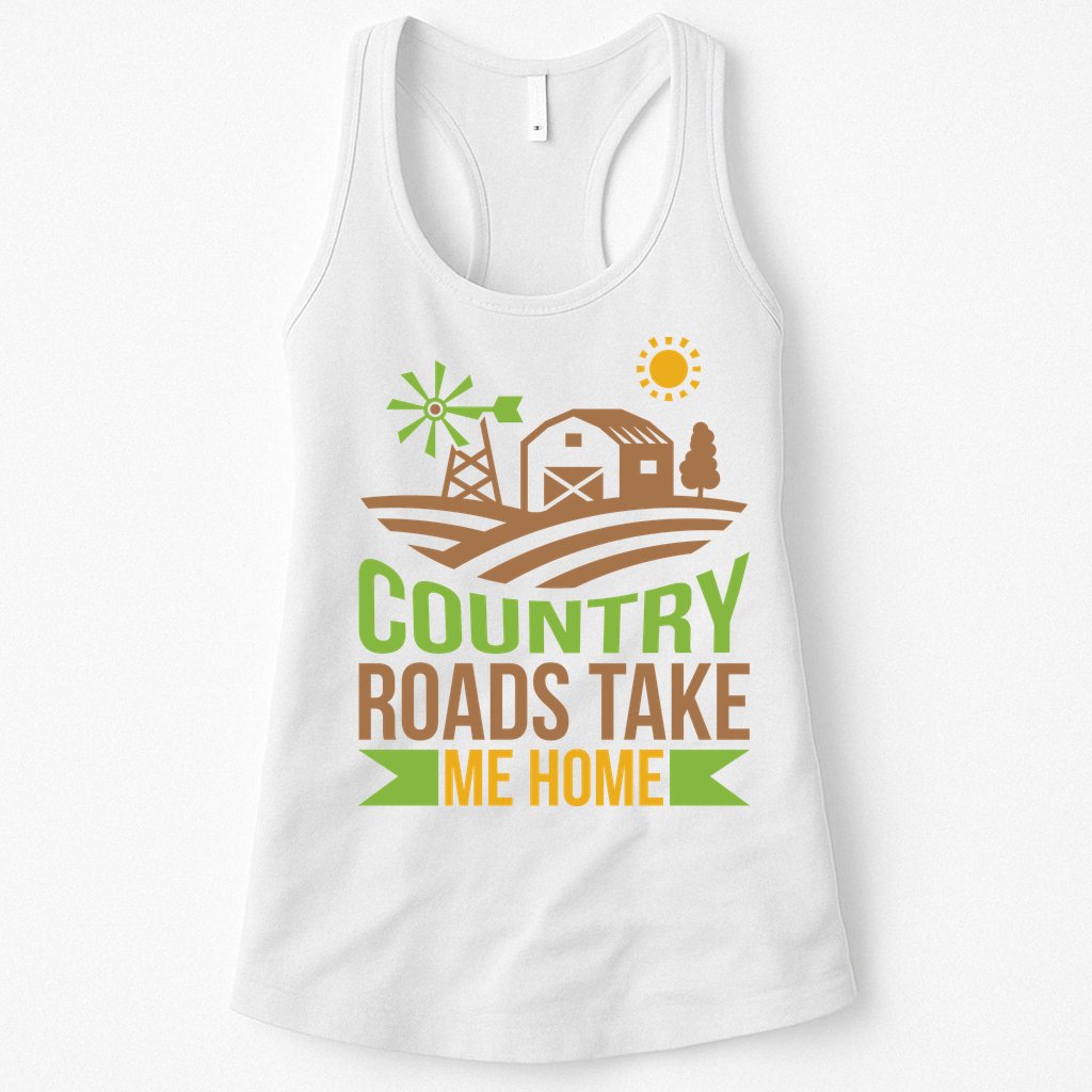 Country Roads Take Me Home Womens Tank Top