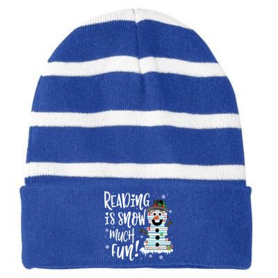 Christmas Reading Tee Snow Book Tee Book Lover Reader Tee Cool Gift Striped Beanie with Solid Band