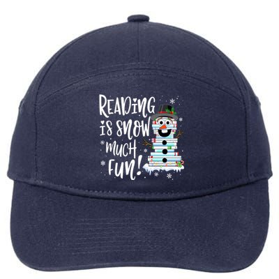 Christmas Reading Tee Snow Book Tee Book Lover Reader Tee Cool Gift 7-Panel Snapback Hat