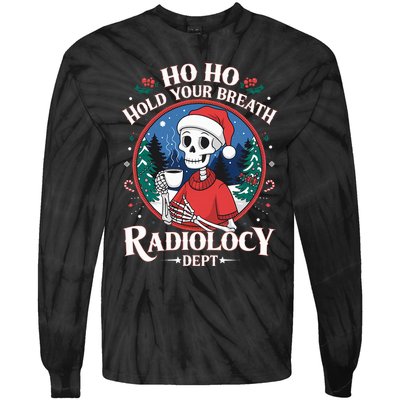 Christmas Radiology Tech Skeleton Xray Tech Ct Mri Women Tie-Dye Long Sleeve Shirt