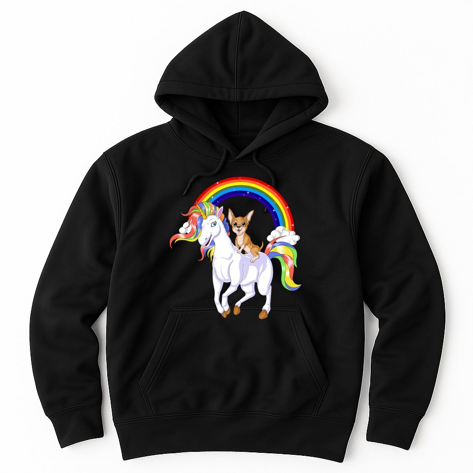 Chihuahua Riding Unicorn Hoodie