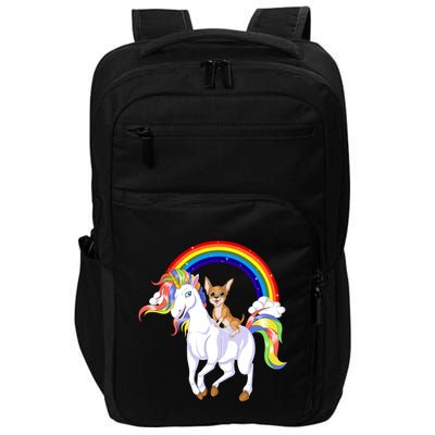 Chihuahua Riding Unicorn Impact Tech Backpack