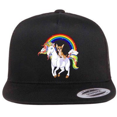 Chihuahua Riding Unicorn Flatbill Hat