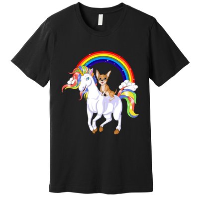 Chihuahua Riding Unicorn Premium T-Shirt