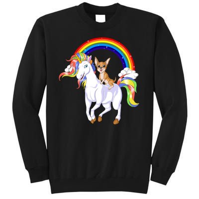 Chihuahua Riding Unicorn Tall Sweatshirt