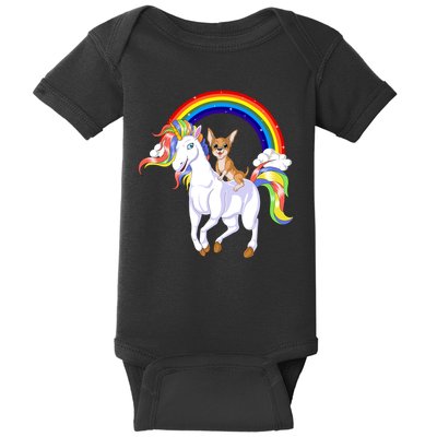 Chihuahua Riding Unicorn Baby Bodysuit
