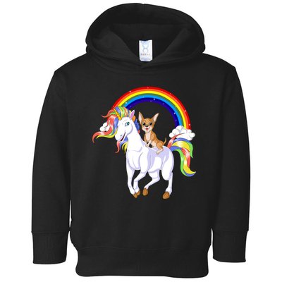 Chihuahua Riding Unicorn Toddler Hoodie