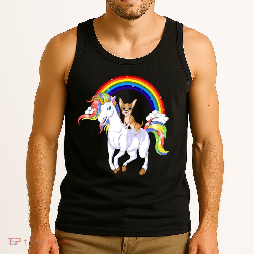 Chihuahua Riding Unicorn Tank Top