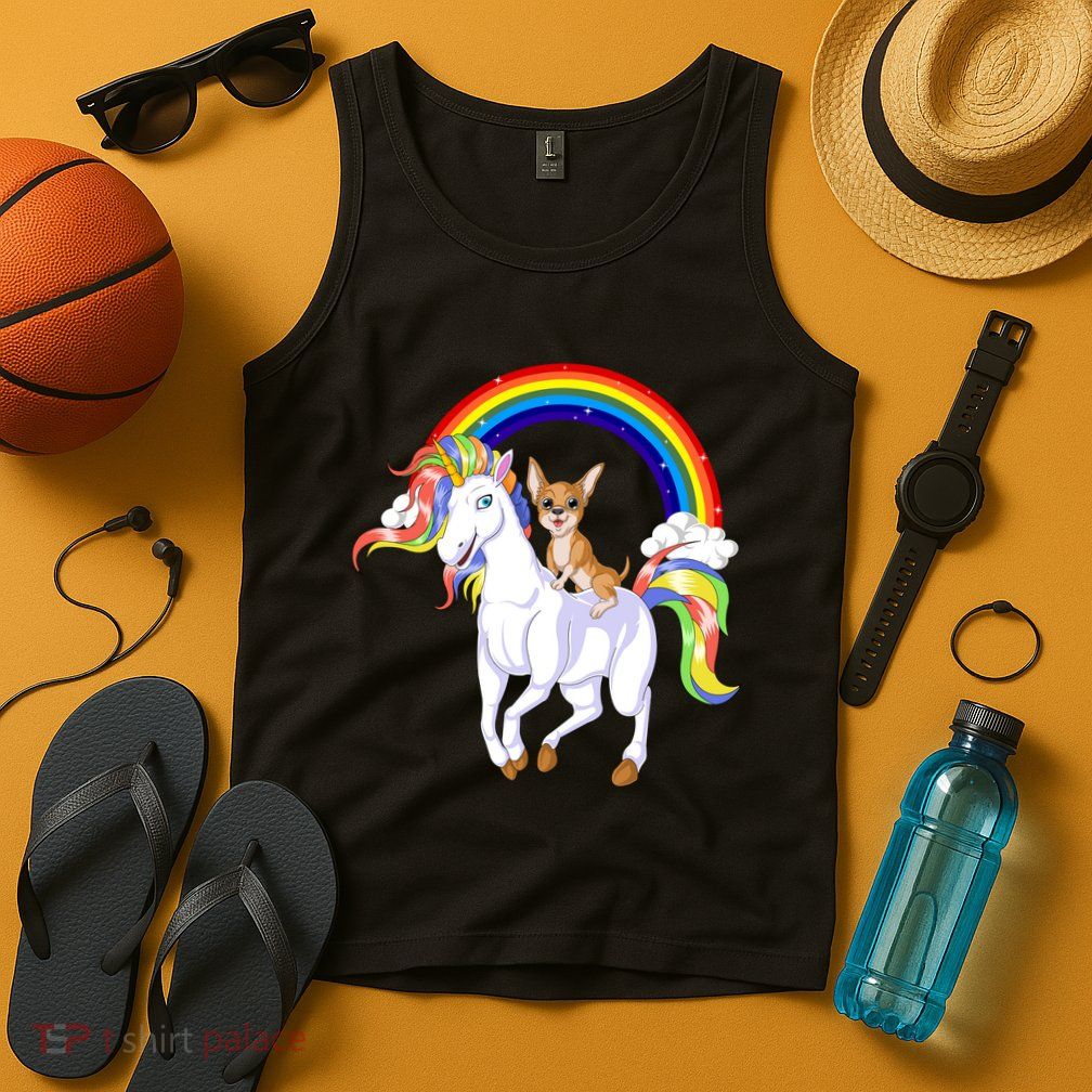 Chihuahua Riding Unicorn Tank Top