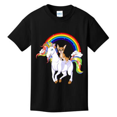 Chihuahua Riding Unicorn Kids T-Shirt