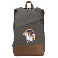 Chihuahua Riding Unicorn Cotton Canvas Backpack