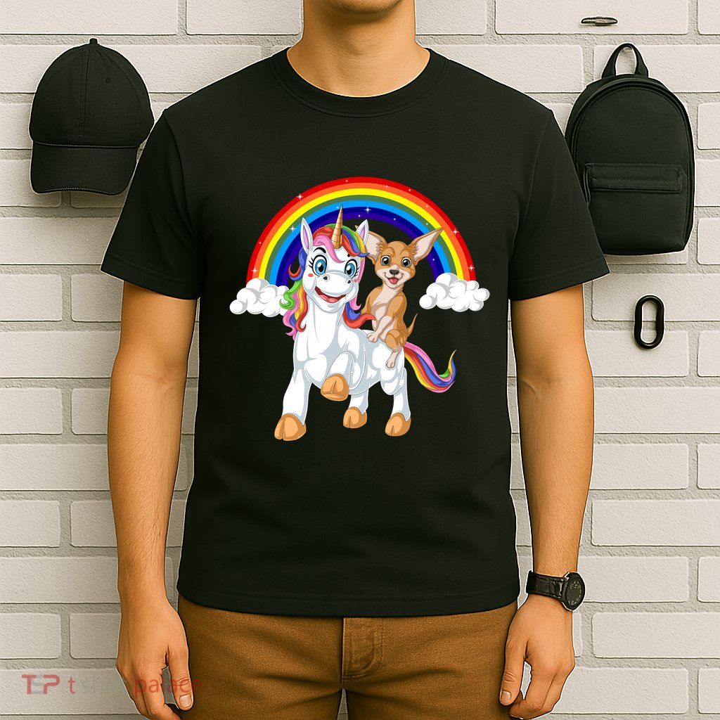 Chihuahua Riding Unicorn T-Shirt