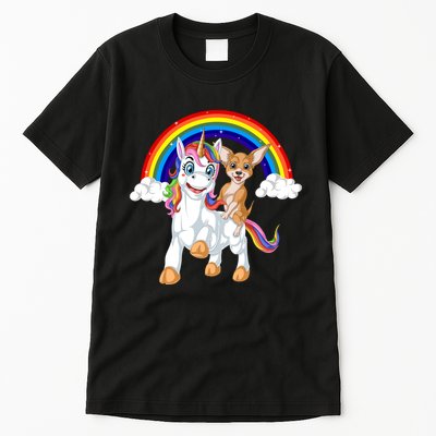 Chihuahua Riding Unicorn Tall T-Shirt