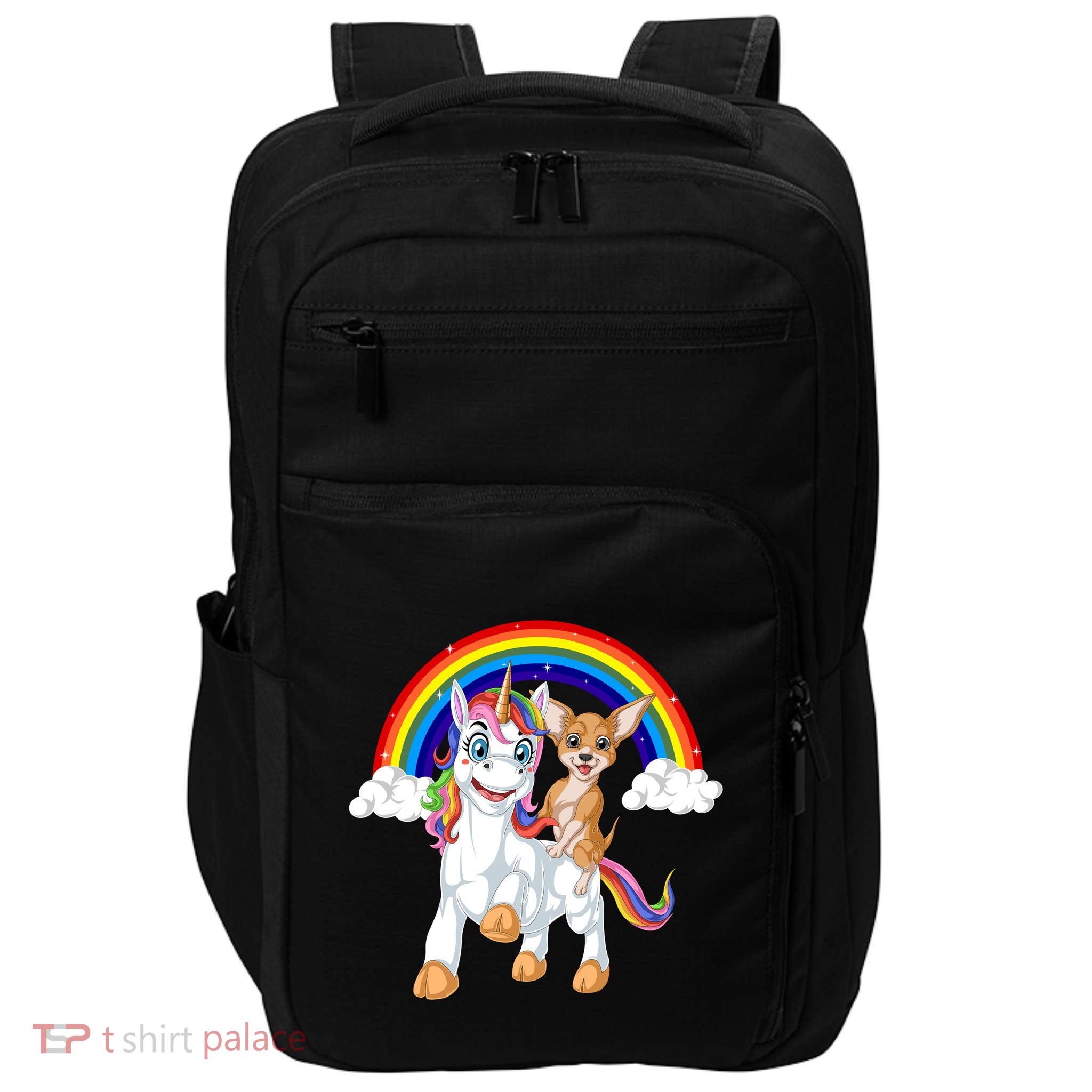Chihuahua Riding Unicorn Impact Tech Backpack