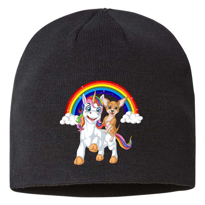 Chihuahua Riding Unicorn Sustainable Beanie