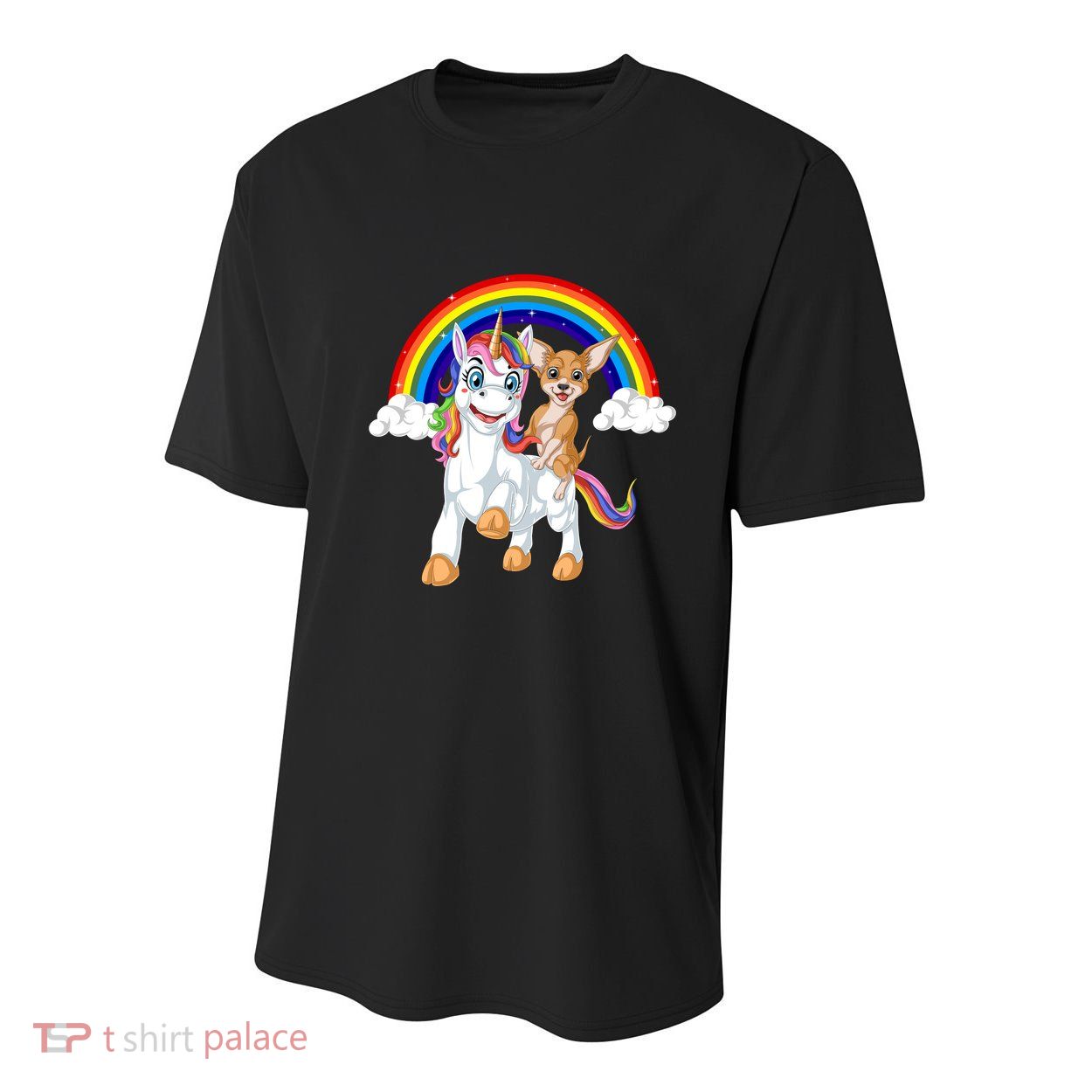 Chihuahua Riding Unicorn Youth Performance Sprint T-Shirt